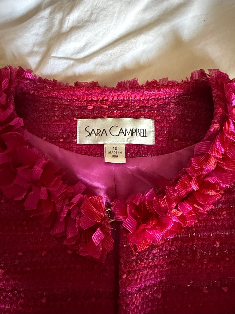 Sara Campbell Hot Pink tweed Coat - Picture 2 of 9